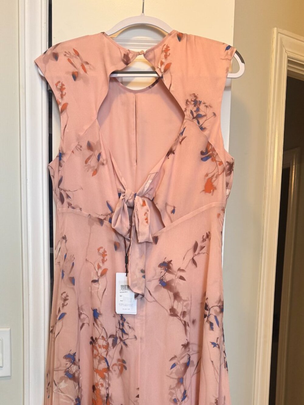 Reiss "Blush" Becci Printed Open Back Midi Dress, Size 10 - Picture 2 of 4